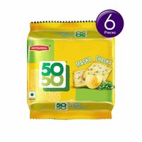 Britannia 50-50 Maska Chaska Biscuits Butter Flavoured Crackers | Combo 100g*6