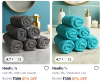Heelium 600 GSM Towels 