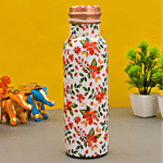 BB : OGGN Flower Printed Copper Bottle, 750 ml