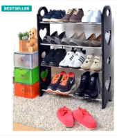 ASSURE Plastic Shoe Rack- 2 Pair Footwear on a Shelf Plastic Shoe Stand