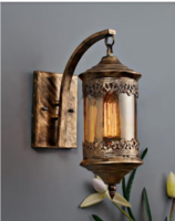 Wall Light Fixtures Rustic Antique Bar Carving Cylinder