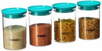 Amazon Brand - Solimo Airtight Stackable Plastic Storage Containers, Set of 4 (900 ml each)