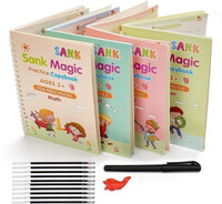 Sank Magic Books For Kids With 10 Refills And 1 Pen And Erasable 4 Set Of Practicing, Handwriting, Reusable Copy Book  (Spiral, Generic)