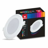 HAVELLS Polycarbonate Luna 6W Downlight for Junction Box Round | Colour - Amber |3 inch Cutout, 22mm Height | High Voltage Protection Upto 4KV | Pack of 1