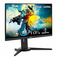ViewSonic XG2409 60.96 cm 24 Inch FHD IPS Gaming Monitor with 180Hz, 1ms, Height Adjustment, NVIDIA G-SYNC, AMD Free Sync, sRGB104%, HDR10, Bezel-Less, Eye Care, Wall Mount, Game Mode, HDMI, DP, VGA