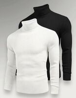 Solid Round Neck Casual Men Cotton Blend White Pullover