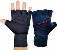 L'AVENIR Sports & Fitness Premium Soft, Comfortable, Padded Gloves Gym & Fitness Gloves (Black)