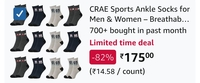 CRAE Sports Ankle Socks for Men & Women – Breathable, Sweat-Absorbent, Cushioned Athletic Socks for Running, Gym, Cycling.(SK007_PO12)