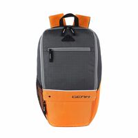 Gear Superior Xl 17L Water Resistant School Bag/Casual Standard 4 Compartment Backpack/College Bag For Men/Women (Grey-Orange)