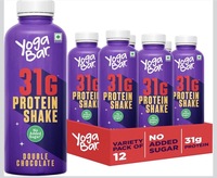 Yogabar 31g Protein Shake – Double Chocolate, No Added Sugar, Low Fat, High Calcium, Ready-to-Drink, 250ml Bottle, Pack of 12
