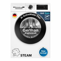 Bosch 9kg 5 Star Anti Stain & AI Active Water Plus Fully Automatic Front Load Washing Machine (WGA14200IN, Pretreatment & Steam with Anti Bacteria and 5 Star Inverter, White)