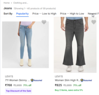 Women's Levi's Jeans Flat 70% Off