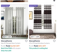 Upto 80% Off On Story@home Curtains