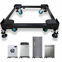 Heavy Duty Adjustable Wheeled Metal Washing Machine Stand/Trolley for Front‑/Top‑Load Washers,