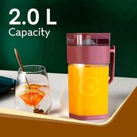2 L Water 2 Liter capacity Water Jug with Lid Stylish Pitcher for Water, Juice & Beverages | Ideal for Home, Dining & Kitchen Air Tight lid, Iced Tea Pitcher 