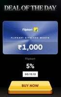 Flipkart Gift Card Voucher at 5% Discount on Cred