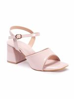 Carlton London Women Stylish Sandal Having Buckle with Block Heels, Square Toe for Party