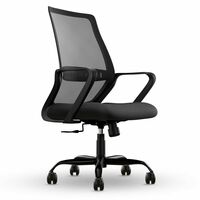 CELLBELL Desire Pro Mid Back Mesh Office Chair Adjustable Study Chair/Computer Chair with Revolving Seat, Stylisk Backrest, Lumbar Support, Metal Base for Work from Home (Black)