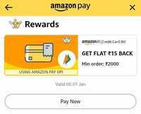 Amazon - Flat 15 OFF on Credit Card Bill Payment of Min value of 2000 Using UPI