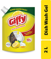 Giffy Concentrated Liquid Dish Wash Gel with Active Salt & Lemon Dish Cleaning Gel (Lemon, 2000 ml)
