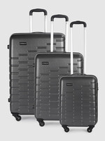 Aristocrat Fencer Pack Of 3 Textured Trolley Suitcases Cabin, Medium & Large - Trolley Bag 