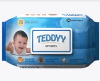 Teddyy Baby Skincare Wet Wipes (Aloe Vera, Jojoba, Vitamin E) With Lid (72pcs)