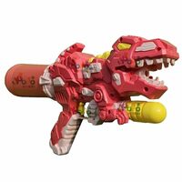 PoPo Toys Holi Dinosaur Pull-n-Pump Pressure Pichkari | Ultimate Power Pressure | Pink | with Free Holi Balloons & Gulal