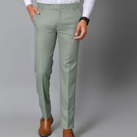 Men’s Olive Green Formal Pants | Stylish Slim Fit | Comfortable Viscose Rayon Fabric