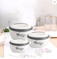 Flipkart--cello Sapphire Grey Pack of 3 Thermoware Casserole Set  (500 ml, 1000 ml, 1500 ml)