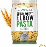 Chef's Basket Elbow Pasta | Made With 100% Durum Wheat Semolina | 100% Suji | No Maida | Rich in Protein & Fibre | 100% Vegetarian | Non-Sticky Healthy Pasta | 500 gm Pouch 