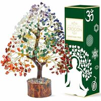 Crocon Seven Chakra Tree of Life for Positive Energy - Feng Shui Decor, Fake Bonsai, Crystals and Healing Stones, Money Tree, Room Decor 7 Chakra, Stone, Healing Crystals, Spiritual Gifts