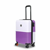 Nasher Miles Istanbul Hard-Sided ABS and PC Cabin Luggage 20 inch | 55cm | 8 Wheels Small Trolley Bag for Travel | Suitcase (White Purple)