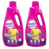 Amazon Brand - Presto! Colobleach 2L (1L x Pack of 2) | Detergent Add-On Liquid | Effective Stain Remover | Brightens Colored Clothes