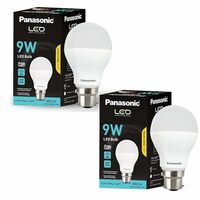 Panasonic 9 Watt LED Bulb, B22 Base 9W Light For Home, 25000+ BH with 1 Year Warranty, 6500K Cool Day (Pack of 2)Panasonic 9 Watt LED Bulb, B22 Base 9W Light For Home, 25000+ BH with 1 Year Warranty, 6500K Cool Day 