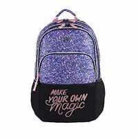 Gear Glitter 35L Large Water Resistant School Bag/Casual 4 Compartment Backpack/Daypack/Travel Standard 4 Compartment Backpack/Kids Bag/College Bag For Girls/Women (Black)