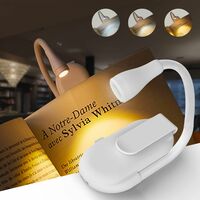 One94Store Mini Clip-On Reading Lamp – USB Rechargeable, Eye-Caring Night Light with 3 Light Modes, Special Folding Design, Perfect for Students (White)