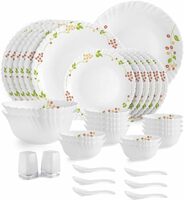 Cello Opalware Dazzle Secret Garden Dinner Set, 35Pcs, White

