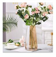 SPHINX Decorative Glass Vase for Flowers Plants Home Decor Office Living Table Decorations, Vases for Home Decor, Luster Glass Vase,Modern - (Crystal Amber, Approx 9 Inches Height)