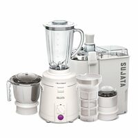 Sujata Multimix Juicer Mixer Grinder|900 Watts Double Ball Bearing Motor|22000 RPM|Non-Stop 90 Mins Running|3 Jars including 1750ml Blender with Coconut Milk Extractor,1000ml, 500ml Jar| (White)