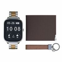 Vibez Elite Luxury Smart Watch for Men&Gift Box- Premium Stainless Metal Straps,1.83" Hd Display,60 Sports Mode,Bt Calling Smartwatch for Man-Ideal Gift for Men(Key Chain&Wallets for Men),Two Tone