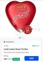 Lindt Lindor Heart Tin Box 62.5gm