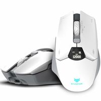 EvoFox Banshee 2 Wireless Mouse with Display for Gaming&Office Professionals Tri-Mode(2X BT,2.4G&Wired)| PixArt Sensor, 1000Hz Polling Rate, 12,000 DPI, 6 Programmable Buttons, Software Support