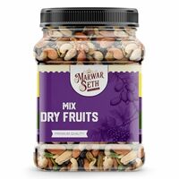 MARWARSETH Mix Dry Fruit 500GM | Healthy Mixed Nuts and Seed with Almonds, Cashews, Dates, Pumpkin, Candied Amla Fit for Fastin | Reusable Jar Pack Of 1