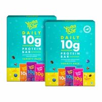 Yogabar Variety Pack 10g Protein Bars [Pack of 6], Protein Blend & Premium Whey, 100% Veg, Rich Protein Bar with Date, Vitamins, Fiber, Energy & Immunity for Fitness ,Pack of 2