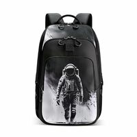 Gear Art Astronaut Backpack 17"/30L Medium Water Resistant School Bag/Casual Backpack/Daypack/Kids Bag for Boys/Girls (Black-White)