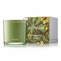 APOTHEKE Eden Collection Luxury Scented 3-Wick Jar Candle, Saffron Vanilla, 32 oz - Lily of The Valley, Jasmine, Rose, Coconut, Musk, Strong Fragrance, Aromatherapy, Long Lasting, Poured in The USA
