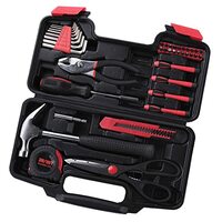 Cheston 39 piece Hand Tool Kit | Non-Slip & Corrosion Resistant Handles | Multi-Utility Household & Professional Hand Tool Kits | Screwdriver, Socket Set, Wrench, Pliers (39-in-1)