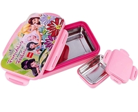 CELLO HI-Lunch Big Deluxe Insulated Lunch Box with Inner Steel and Stainless Steel Veg Box, Attractive Fairies Print, Pink