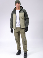 The Indian Garage Co Men HoodedColourblocked Slim Fit Puffer Jacket