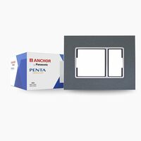 Anchor by Panasonic Penta 3 Module Gina Cover Plate with Chrome Collar for Switch Board (Black, 65803B-2